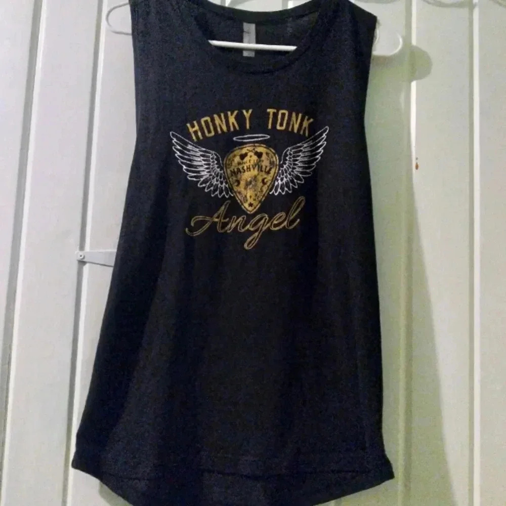Nashville Honky tonk angel tank top-medium EUC